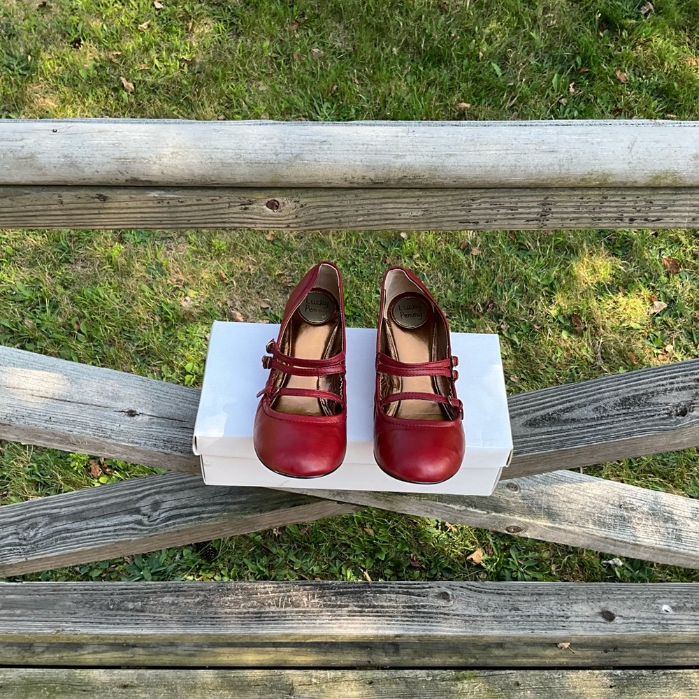 NWT Bonnie triple strap ballet flats by Lucky Penny purchased from Anthropologie
